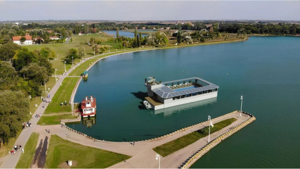 satelitski pogled na šetalište uz Palićko jezero